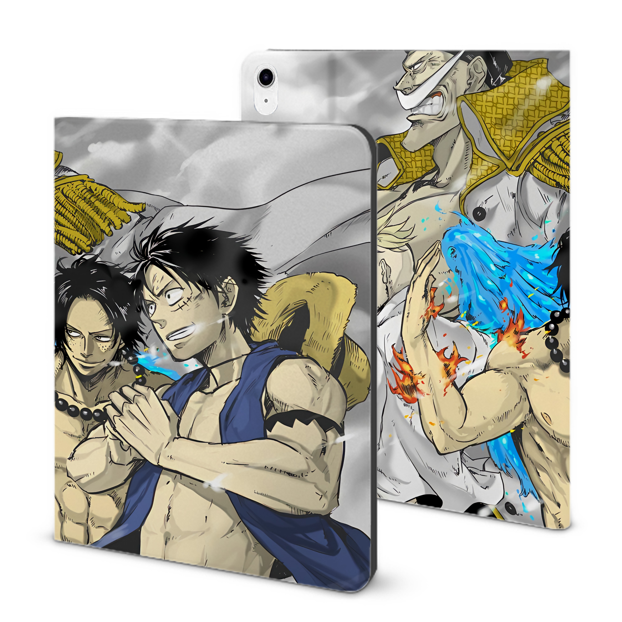 （画像用） ワンピース ONE PIECE IPad ケース ブック型 PUレザー TPU 耐衝撃 軽量 薄型 ペン収納なし 全面保護 IPad 各モデル対応